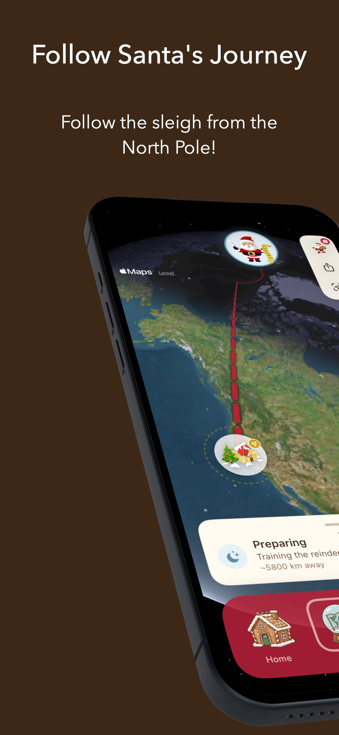 Santa Tracker with 3D globe